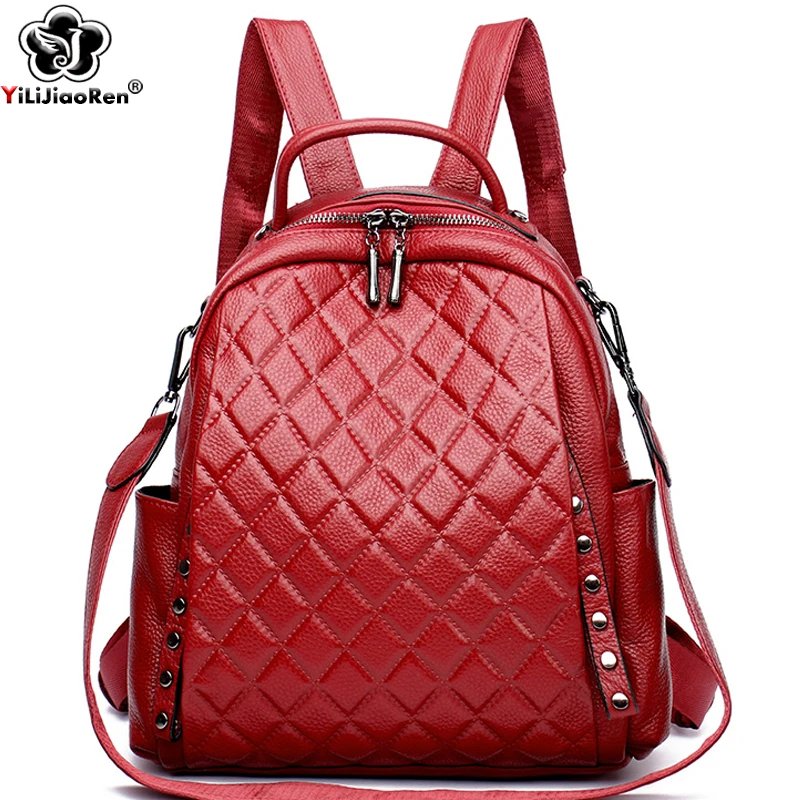 Genuine Leather Rucksack Women - Luxury Bags Leather 评论和价格