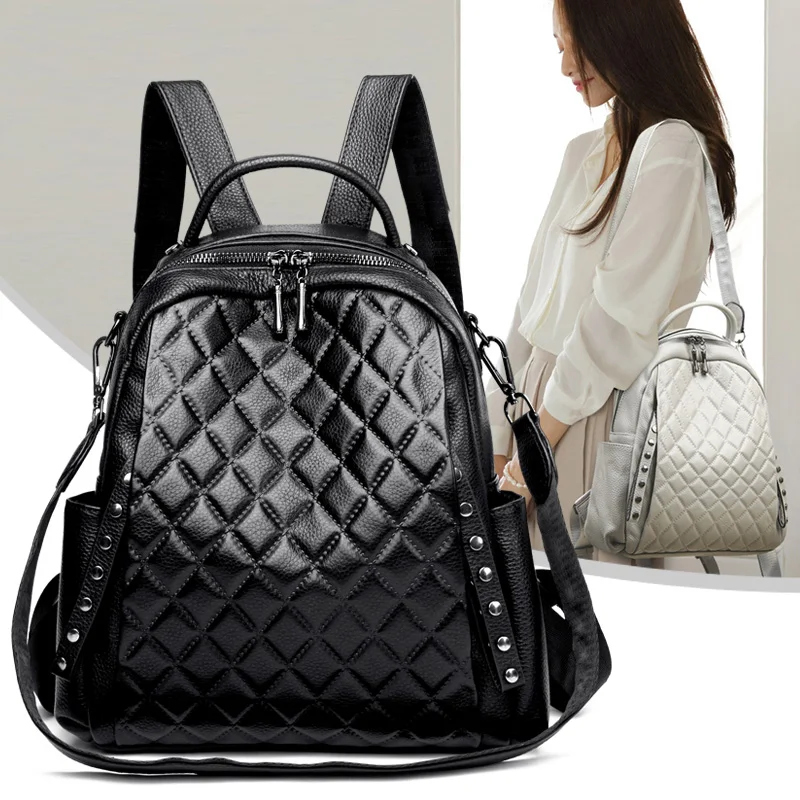 Genuine Leather Rucksack Women - Luxury Bags Leather 评论和价格